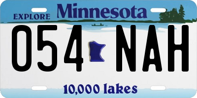 MN license plate 054NAH