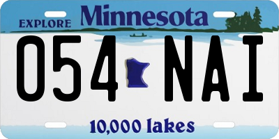 MN license plate 054NAI