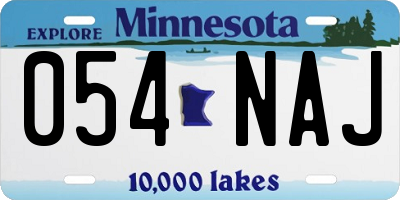 MN license plate 054NAJ