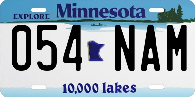 MN license plate 054NAM