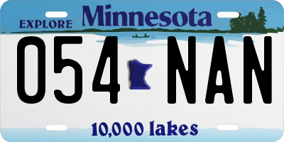 MN license plate 054NAN