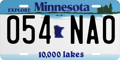 MN license plate 054NAO