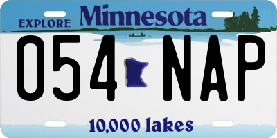MN license plate 054NAP