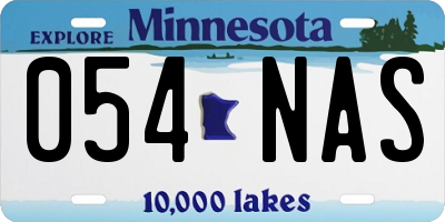 MN license plate 054NAS