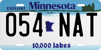 MN license plate 054NAT