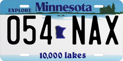 MN license plate 054NAX