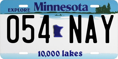 MN license plate 054NAY