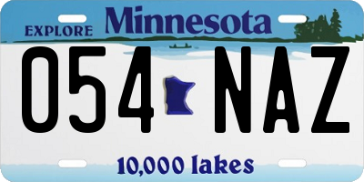 MN license plate 054NAZ