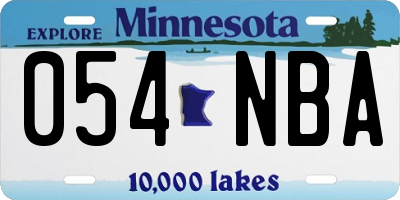 MN license plate 054NBA