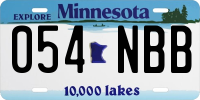 MN license plate 054NBB