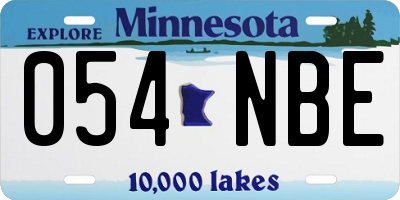 MN license plate 054NBE