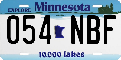 MN license plate 054NBF
