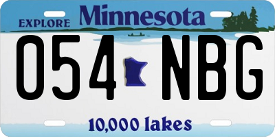 MN license plate 054NBG