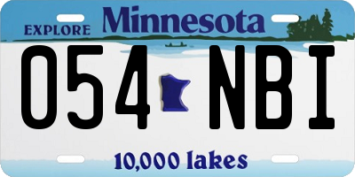 MN license plate 054NBI