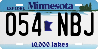 MN license plate 054NBJ
