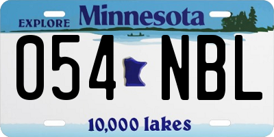 MN license plate 054NBL