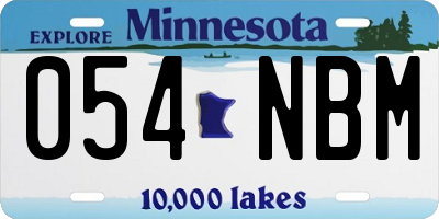 MN license plate 054NBM