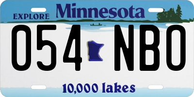 MN license plate 054NBO