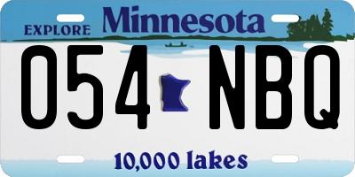 MN license plate 054NBQ