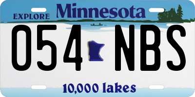 MN license plate 054NBS