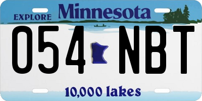 MN license plate 054NBT