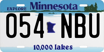 MN license plate 054NBU