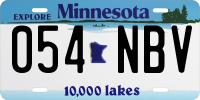 MN license plate 054NBV