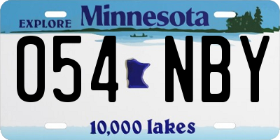 MN license plate 054NBY