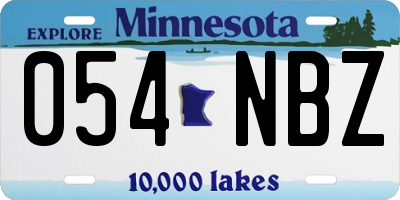 MN license plate 054NBZ