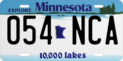 MN license plate 054NCA