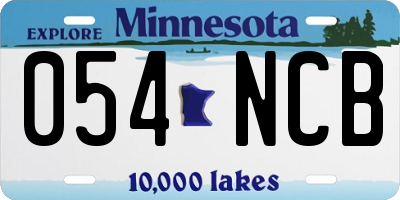 MN license plate 054NCB