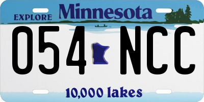 MN license plate 054NCC