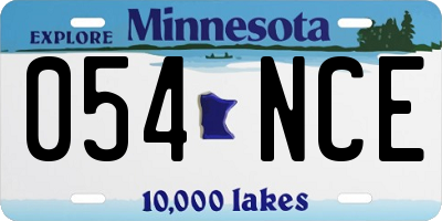 MN license plate 054NCE