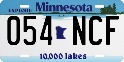 MN license plate 054NCF