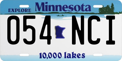 MN license plate 054NCI