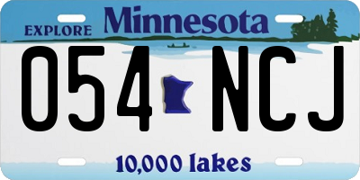 MN license plate 054NCJ