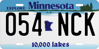 MN license plate 054NCK