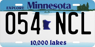 MN license plate 054NCL