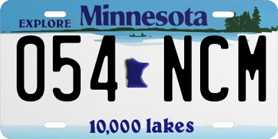 MN license plate 054NCM
