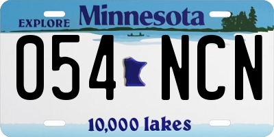 MN license plate 054NCN