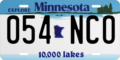 MN license plate 054NCO