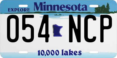MN license plate 054NCP