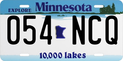 MN license plate 054NCQ