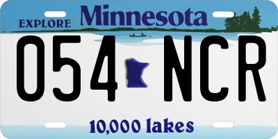MN license plate 054NCR