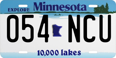 MN license plate 054NCU
