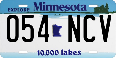 MN license plate 054NCV