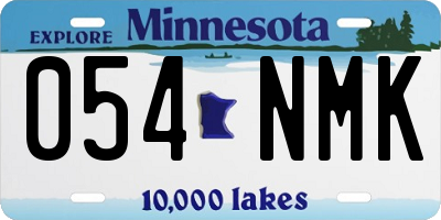 MN license plate 054NMK