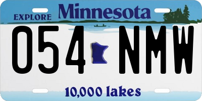 MN license plate 054NMW