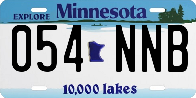 MN license plate 054NNB