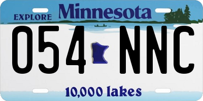 MN license plate 054NNC